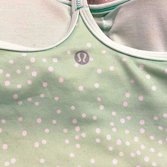 Lululemon Power Y Tank Luon Light Petit Dot Fresh Tea Size 4 - Picture 10 of 11